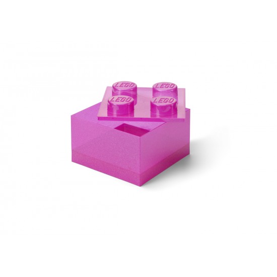 LEGO® ΚΟΥΤΙ ΑΠΟΘΗΚΕΥΣΗΣ ΤΕΤΡΑΓΩΝΟ ΜΕΓΑΛΟ ΡΟΖ ΜΕ GLITTER - 40090801