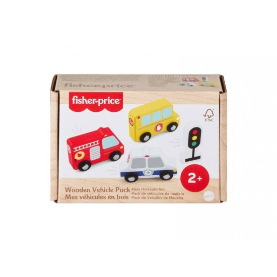 FISHER-PRICE - ΞΥΛΙΝΟ ΠΑΚΕΤΟ ΜΙΚΡΩΝ ΟΧΗΜΑΤΩΝ - JCY32