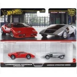 HOT WHEELS PREMIUΜ- ΣΕΤ ΤΩΝ 2: LAMBORGHINI COUNTACH LP5000QV LANCIA STRATOS ZERO HBL96 - JBL02