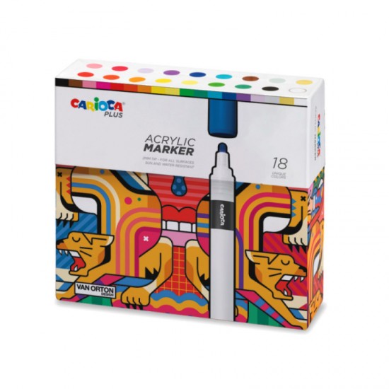 CARIOCA PLUS ΑΚΡΥΛΙΚΟΙ ΜΑΡΚΑΔΟΡΟΙ (HARD BOX - 18 ΤΕΜ)