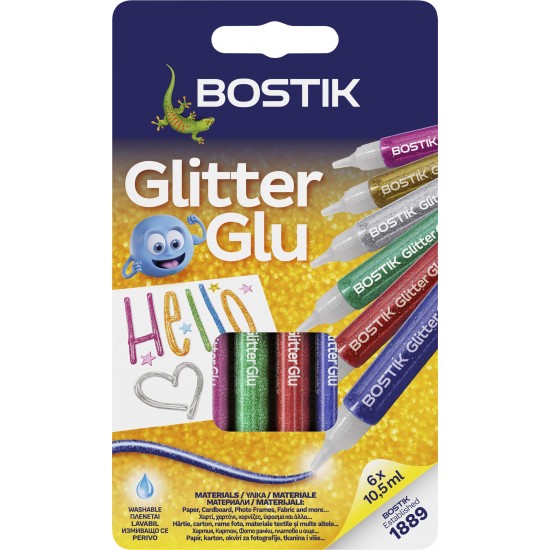 GLITTER GLU 6X10,5ML (6 ΧΡΩΜΑΤΑ - 6 ΤΜΧ)