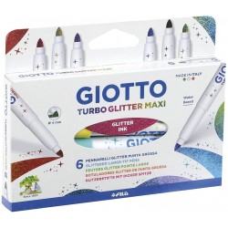 GIOTTO TURBO GLITTER MAXI ΜΑΡΚΑΔΟΡΟΙ (6 ΤΕΜ)