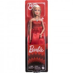 BARBIE 80ΧΡ: ΚΟΥΚΛΑ ΜΕ ΚΟΚΚΙΝΟ ΦΟΡΕΜΑ-JGD25