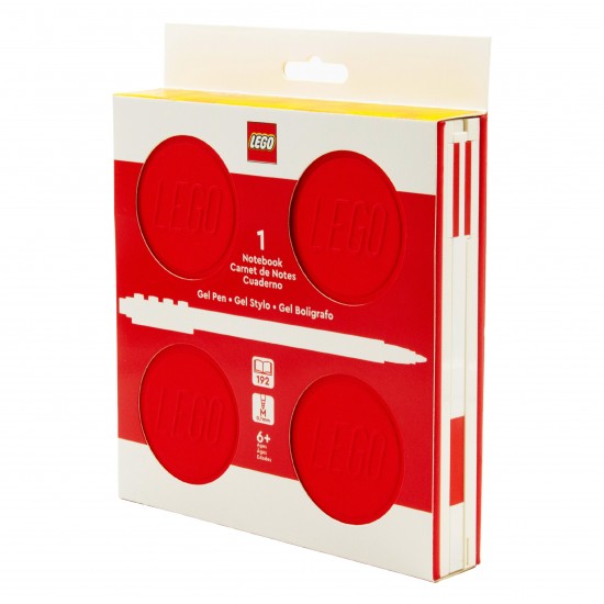 LEGO® ΤΕΤΡΑΔΙΟ ΠΟΥ ΚΛΕΙΔΩΝΕΙ ΜΕ Gel ΣΤΥΛΟ ΤΕΤΡΑΓΩΝΟ ΚΟΚΚΙΝΟ