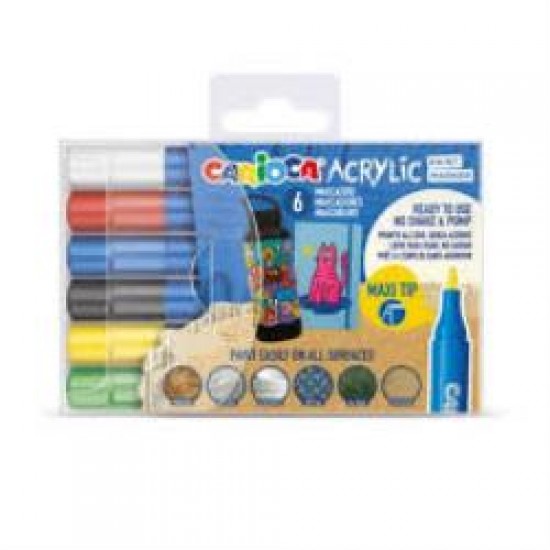 CARIOCA ΑΚΡΥΛΙΚΟΙ ΜΑΡΚΑΔΟΡΟΙ MAXI (6 ΧΡ)