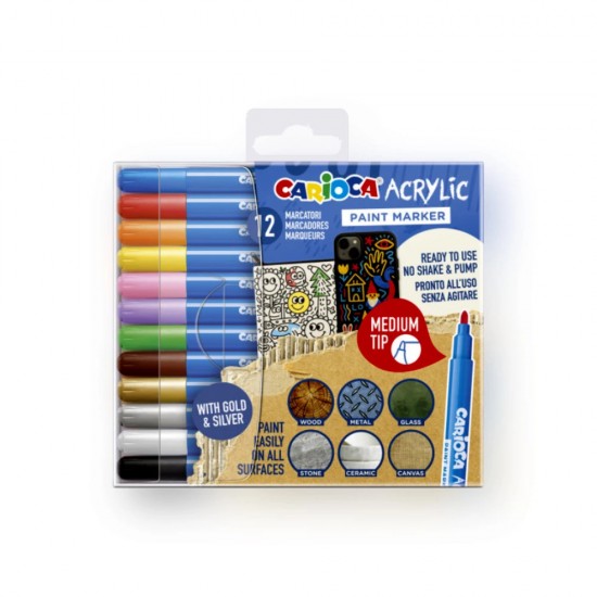 CARIOCA ΑΚΡΥΛΙΚΟΙ ΜΑΡΚΑΔΟΡΟΙ MEDIUM (12 ΧΡ)