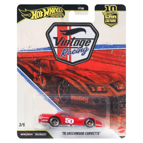 HOT WHEELS PREMIUM - VINTAGE RACING '76 GREENWOOD CORVETTE - JKF24