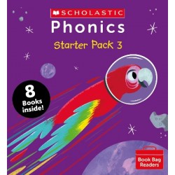SCHOLASTIC PHONICS BOOK BAG READERS: STARTER PACK 3 - 8 BOOKS INSIDE