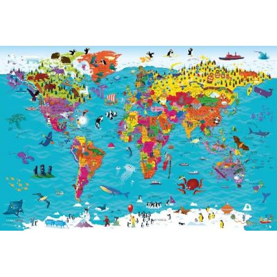 Collins Children’s World Wall Map: An illustrated poster for your wall
