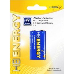 Heitech 04002079 Αλκαλικές μπαταρίες 1τμχ 9V / E-Block